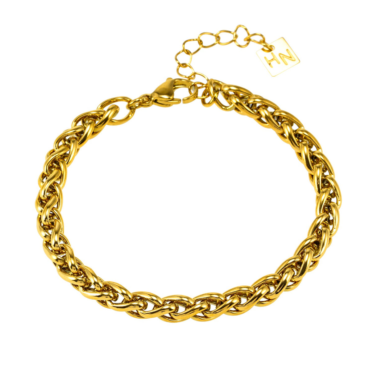 Style CLOVELLY : Bracelet épais à mailles ovales entrelacées