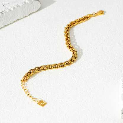 Style CLOVELLY : Bracelet épais à mailles ovales entrelacées