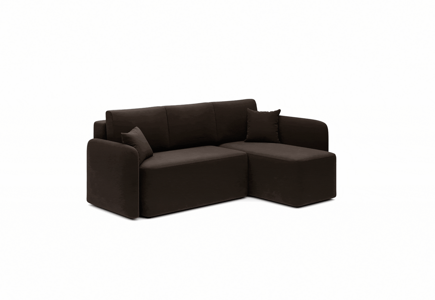 Hadson 3 Seater Storage Sleeper Chaise Sofa - Dark Brown