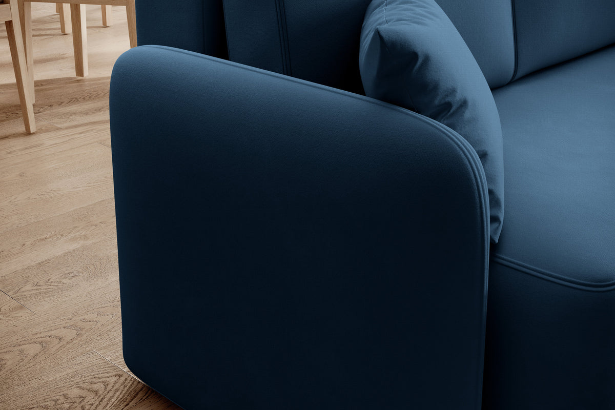 Hadson 3 Seater Storage Sleeper Chaise Sofa - Blue