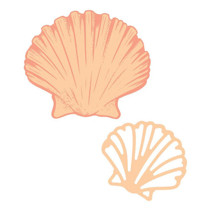 Couture Creations Ensemble mini tampon et matrice Coquillage plat Fille du bord de mer