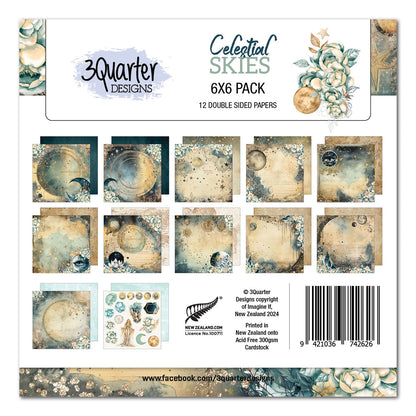 Pack de papier 6x6 Celestial Skies de 3Quarter Designs