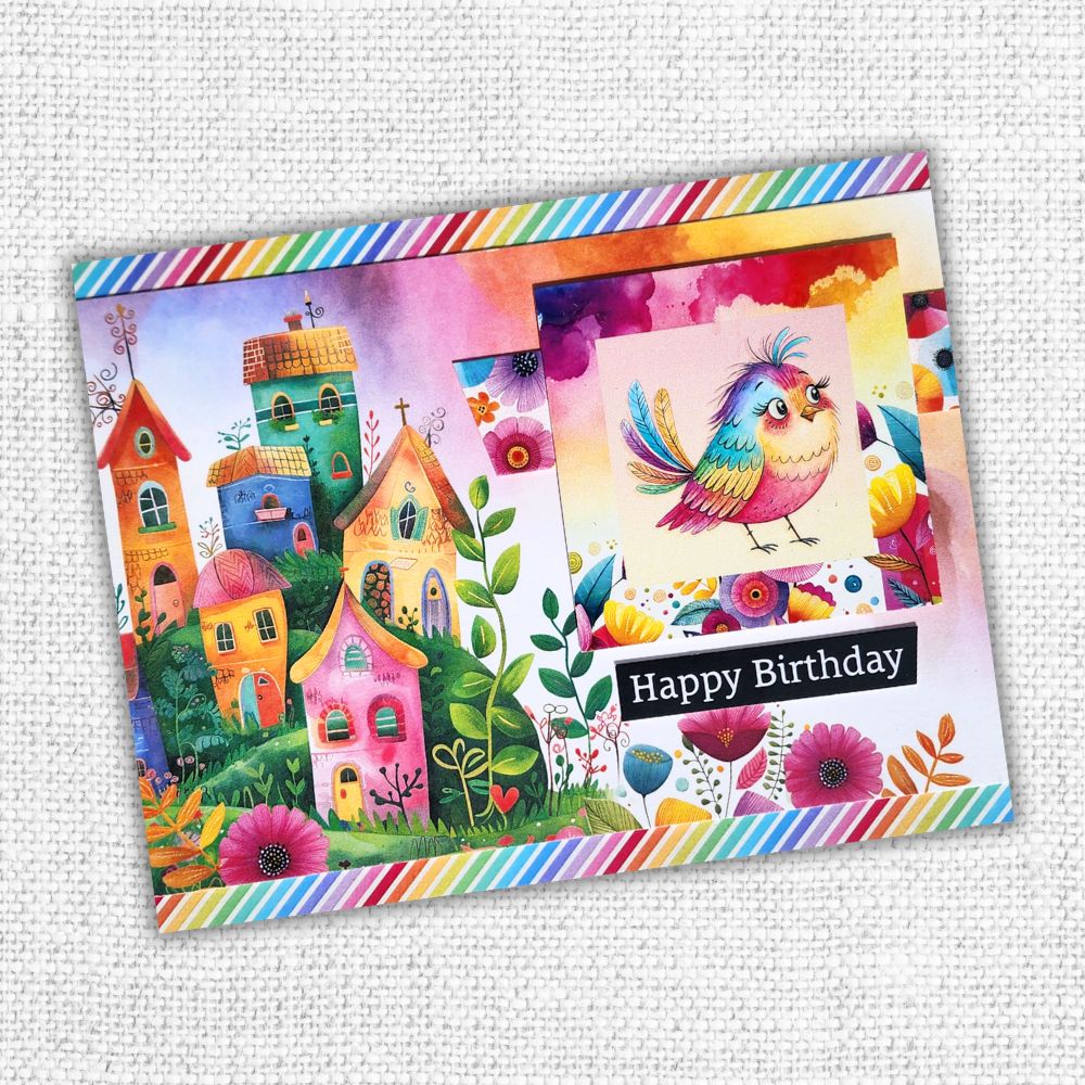 Collection de papiers 30x30 cm Les bases du village arc-en-ciel 35322