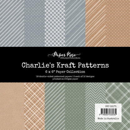 Collection de papiers 6x6 motifs Kraft de Charlie 33171