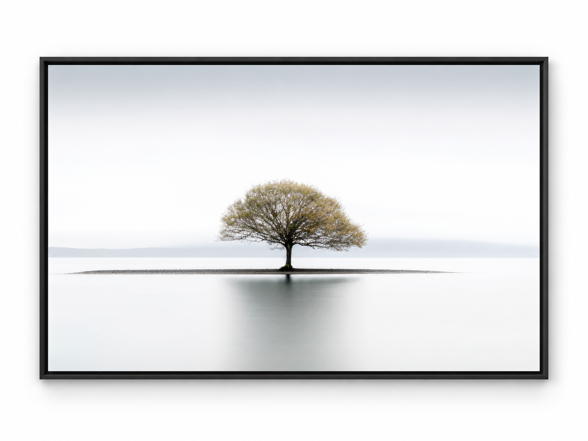 Solitude Canvas Wall Art | Minimalist Lone Tree Fine Art Print | Diamond Finish | 3 Sizes