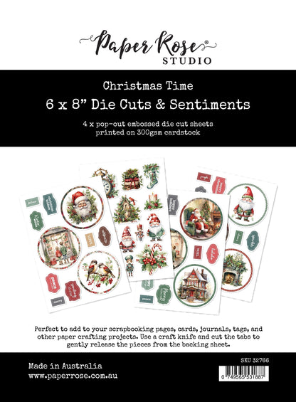 Christmas TIme 6x8" Die Cuts & Sentiments 32766