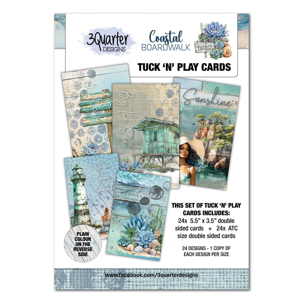3Quarter Designs Coastal Boardwalk - Cartes à jouer Tuck N Play