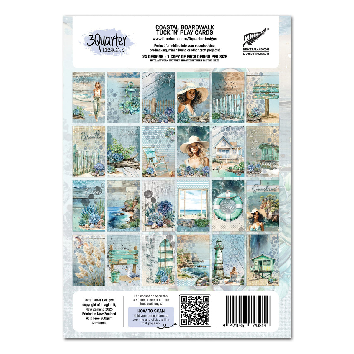 3Quarter Designs Coastal Boardwalk - Cartes à jouer Tuck N Play