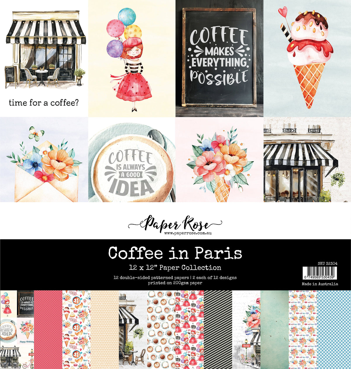Coffee In Paris Collection de Papiers 12x12 32304