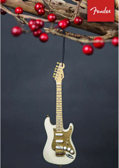 FENDER Ornement de Noël Guitare Stratocaster Années 50 15 cm – Crème