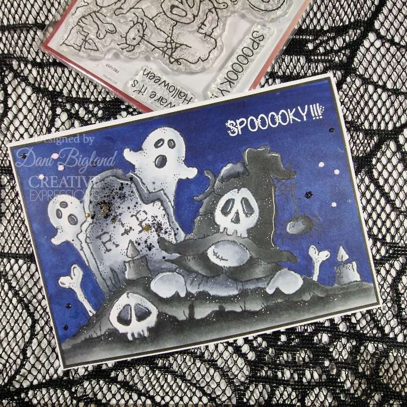 Woodware Clear Singles Spooky Night Set de tampons 4 po x 6 po