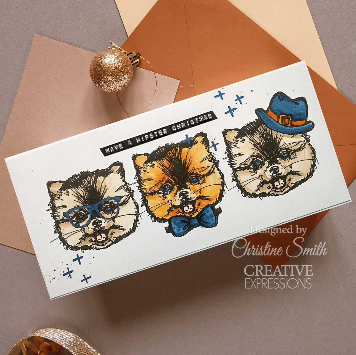 Creative Expressions Jane Davenport Merry Cutemas Lot de tampons transparents 6 x 8 po