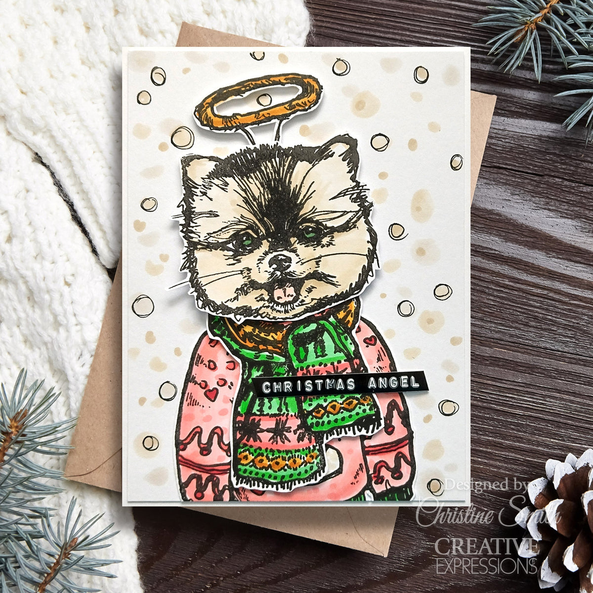 Creative Expressions Jane Davenport Merry Cutemas Lot de tampons transparents 6 x 8 po