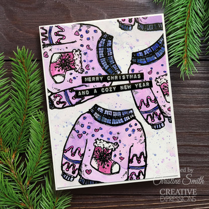 Creative Expressions Jane Davenport Merry Cutemas Lot de tampons transparents 6 x 8 po