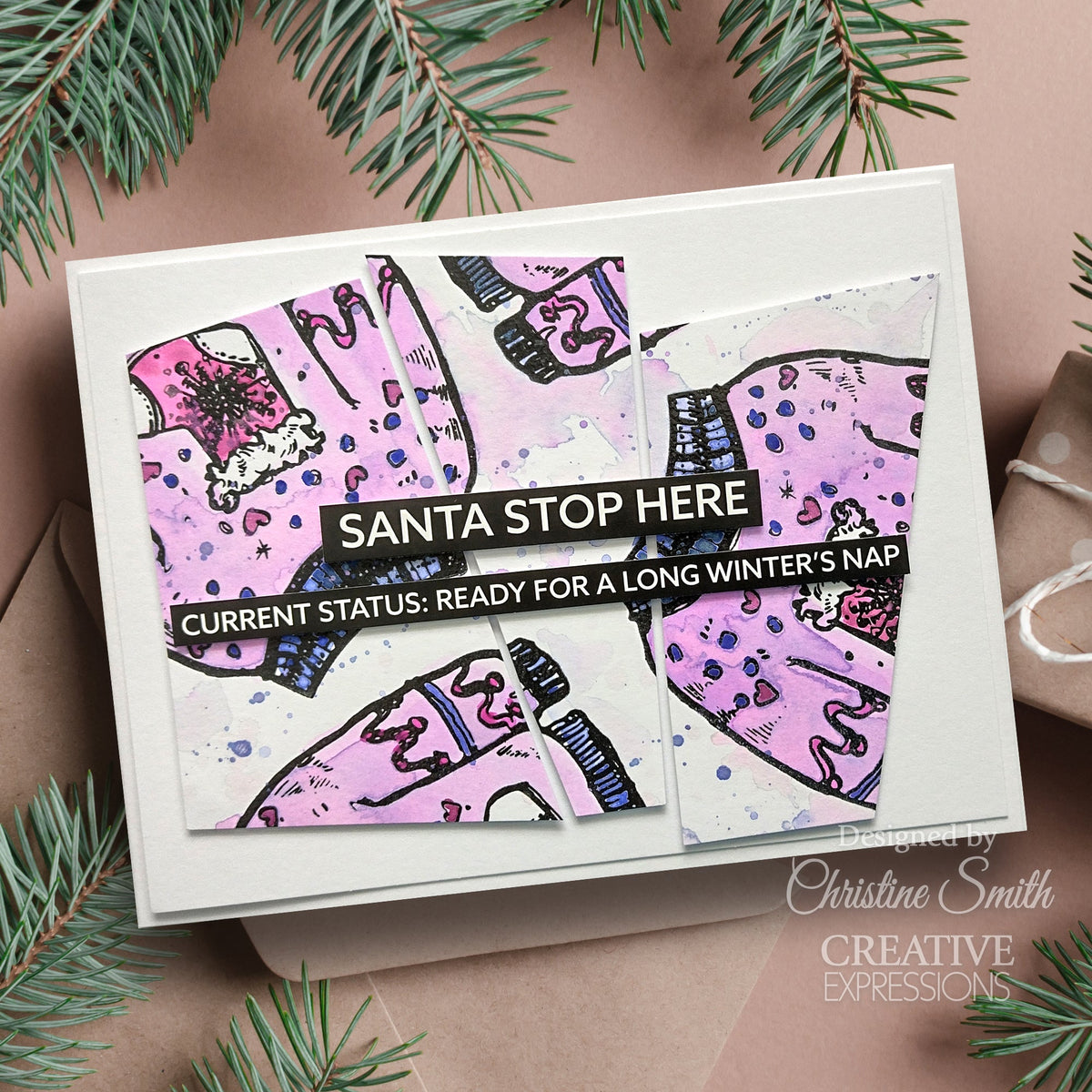 Creative Expressions Jane Davenport Merry Cutemas Lot de tampons transparents 6 x 8 po