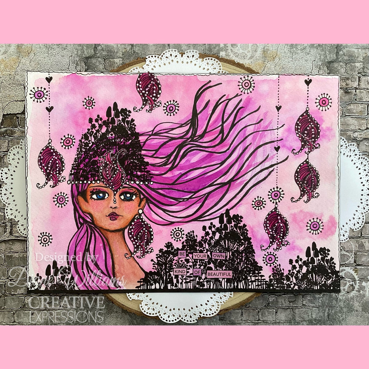 Creative Expressions Jane Davenport WildInk Lot de 6 tampons transparents 6 x 8 po