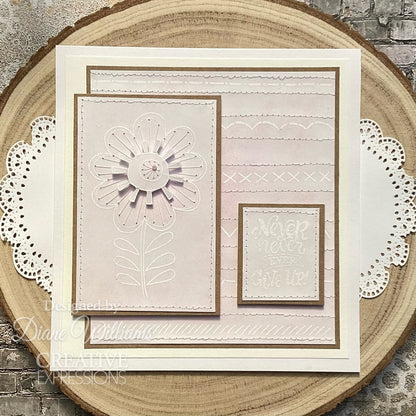 Woodware Clear Singles Petal Doodles Never Give Up Lot de tampons 4 po x 6 po