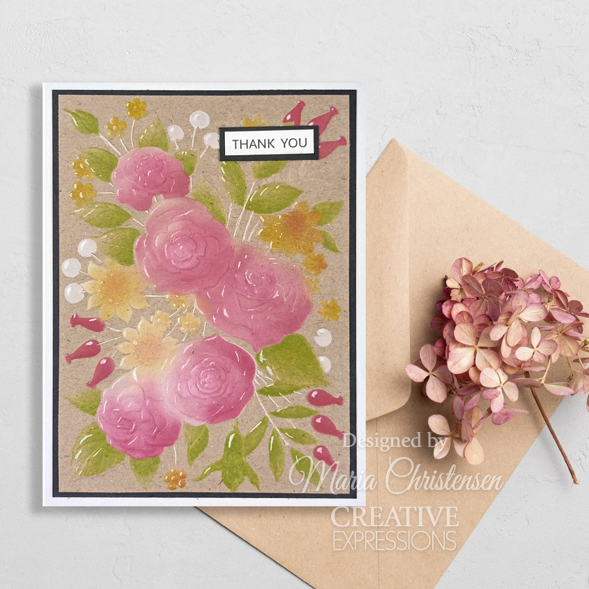 Creative Expressions Pochoir de coloriage compagnon Rose Garden 6 po x 8 po, lot de 2