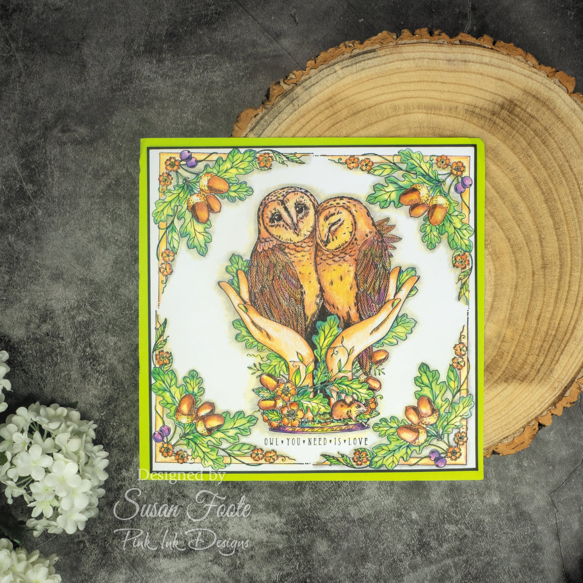 Pink Ink Designs – Tampons transparents « Un hibou dans la main » 6 x 8 po