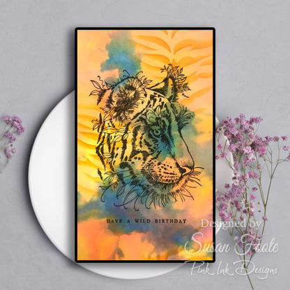 Pochoir Tigre Pink Ink Designs 7 po x 7 po