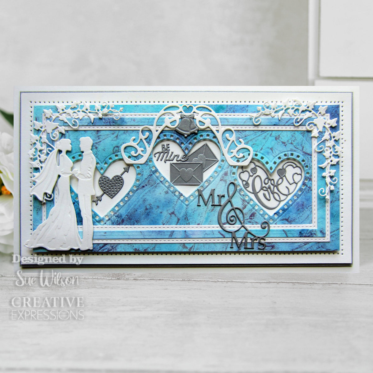 Creative Expressions Sue Wilson Slimline Collection Matrices de découpe Trio de cœurs décoratifs à ouverture
