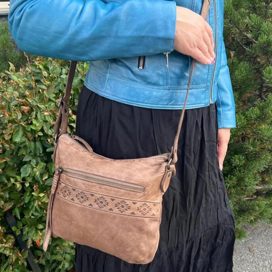MET Crossbody Bag with Aztec Design