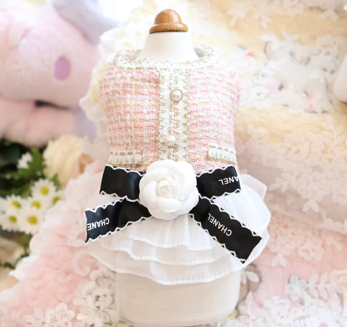 Robe pour chien Coco Chewnel | Robe tutu en tweed pour chien