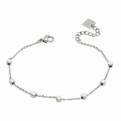 DARBY: Bracelet en argent perlé carré
