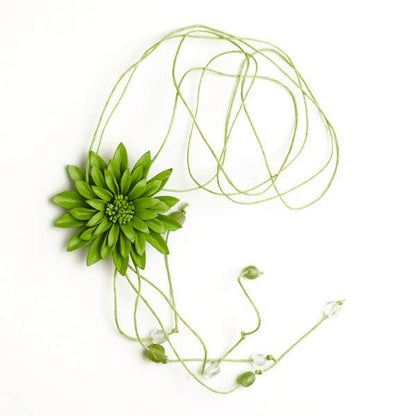 Leather Flower Necklace