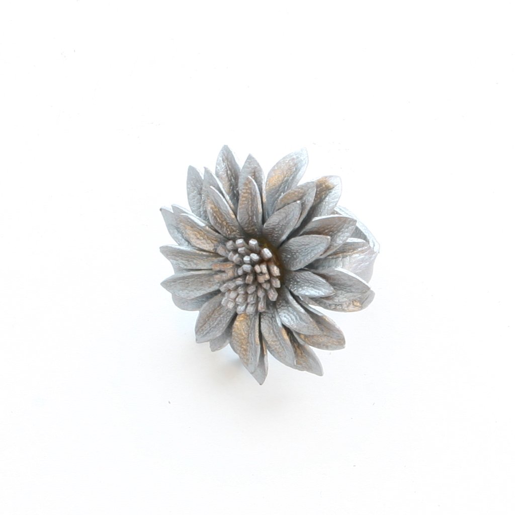 Leather Flower Ring