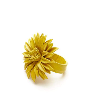 Leather Flower Ring