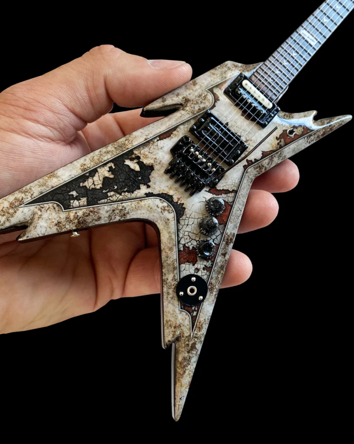 Guitare miniature Dean Dimebag Rust Razorback - Sous licence officielle