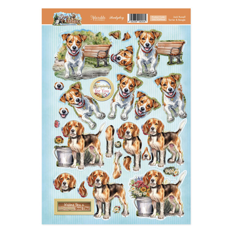 Feuille de dessus de découpage Jack Russell Terrier et Beagle