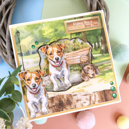 Feuille de dessus de découpage Jack Russell Terrier et Beagle