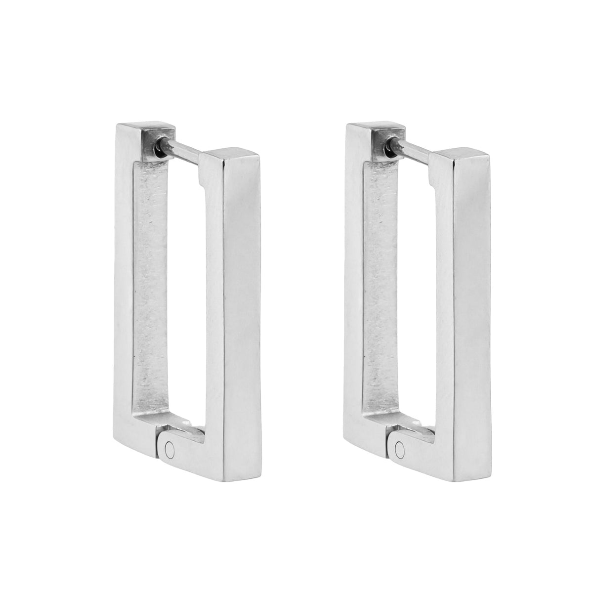 Modèle DELILAH : Mini créoles rectangulaires en argent