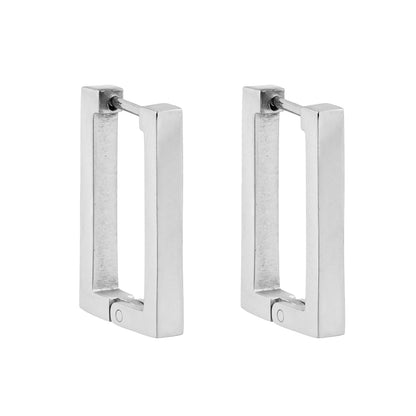 Modèle DELILAH : Mini créoles rectangulaires en argent