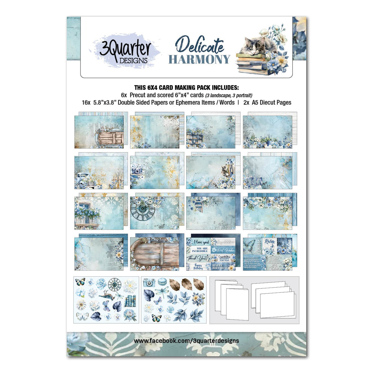 Lot de cartes 3Quarter Designs Delicate Harmony 6x4