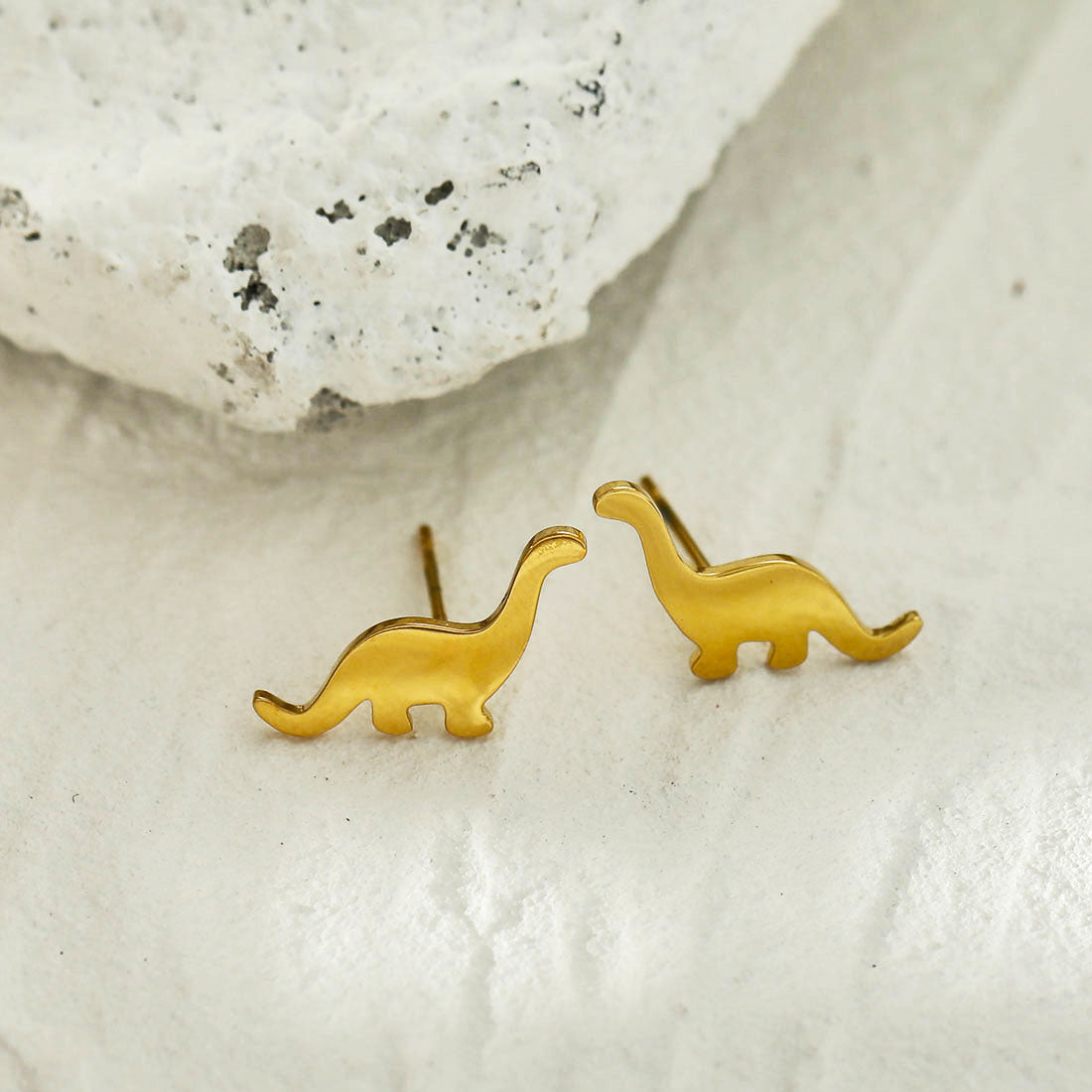 DINO : Boucles d'oreilles dinosaure en or