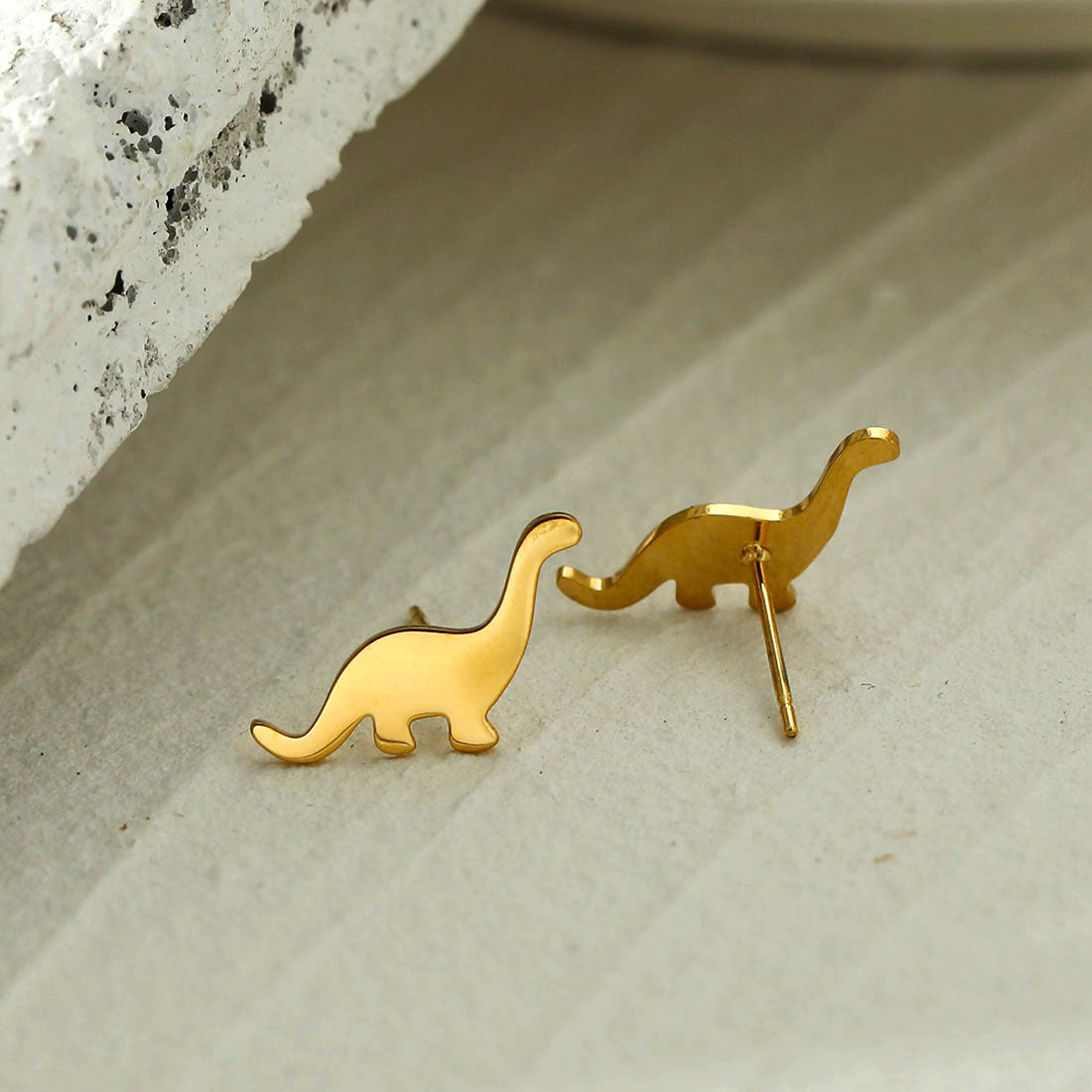 DINO : Boucles d'oreilles dinosaure en or