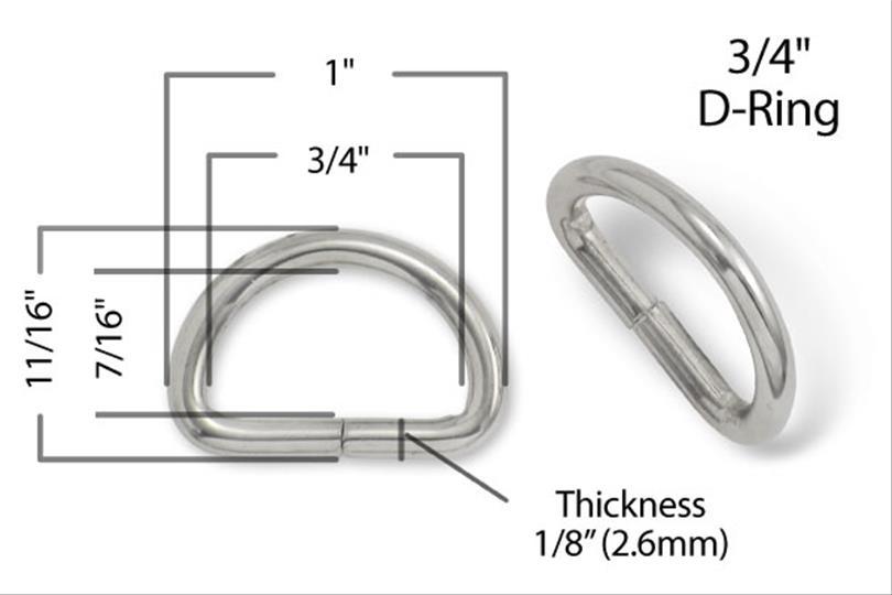 Metal D-Ring - 3/4"