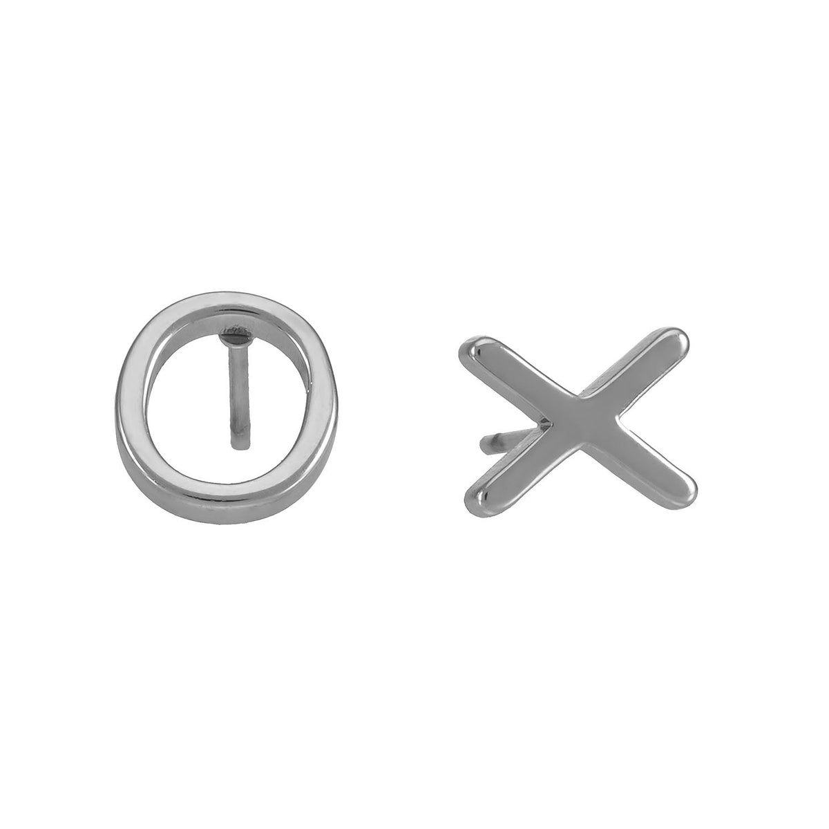 OX Argent (Or blanc) : Boucles d'oreilles clous Baisers, Câlins et Éclat