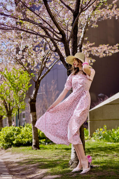 Floral Puff Sleeve Maxi Dress