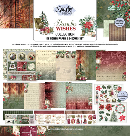 Papiers imprimés 30x30 cm Décembre (pack)