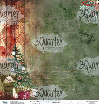 Papiers imprimés 30x30 cm Décembre (pack)