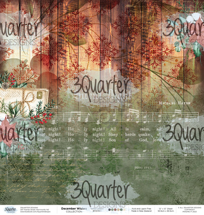 Papiers imprimés 30x30 cm Décembre (pack)