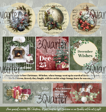 Papiers imprimés 30x30 cm Décembre (pack)