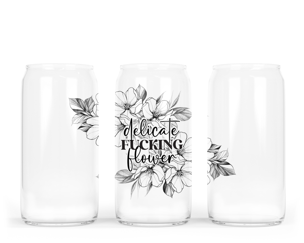 Verre avec couvercle en bambou - Fleur délicate et ravissante
