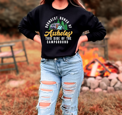 Sweat-shirt ras du cou "Drunkest Bunch Of Assholes" | Vêtements Lake