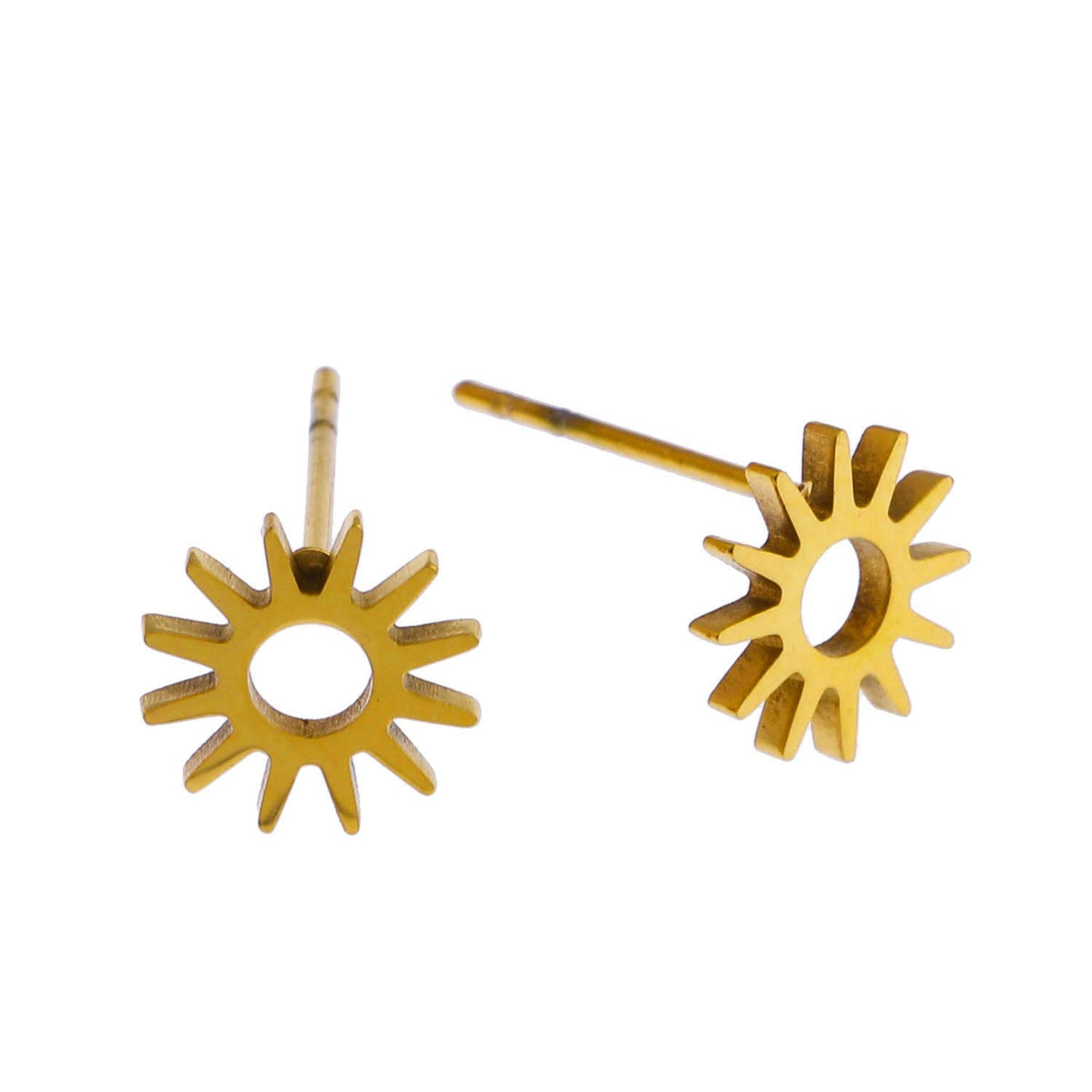 Boucles d'oreilles clous « Nuit étoilée » dorées, style EDLA