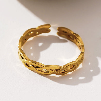 ELIOTT: Bague Bande à Motif Tressé Croisé